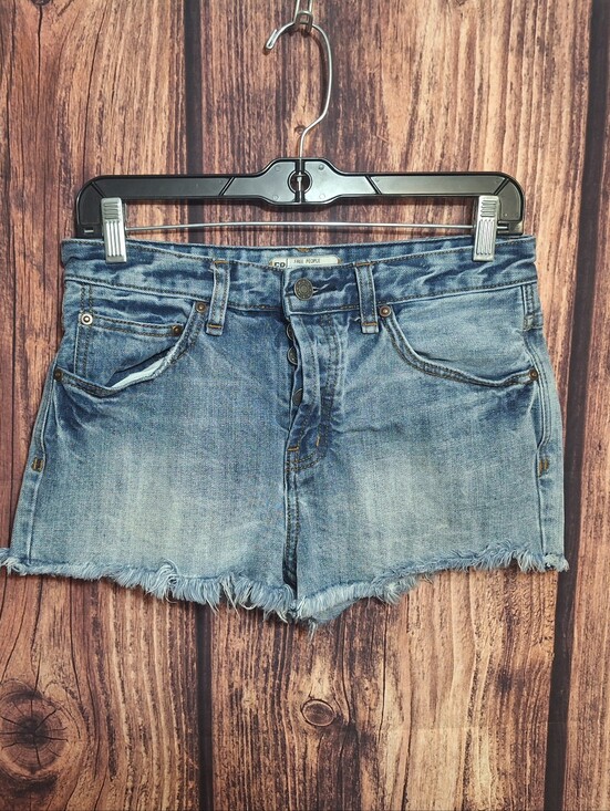 Free People Pants - Free People Light Blue Denim Frayed Hem Shorts Size 26!